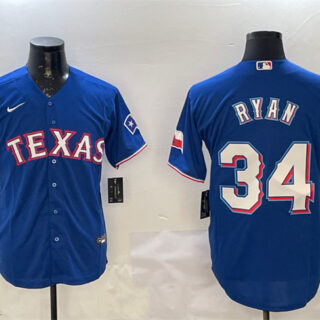 Men's Texas Rangers #34 Nolan Ryan Royal Cool Base Stitched Baseball Jersey