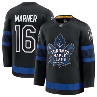 Men's Toronto Maple Leafs #16 Mitchell Marner Black 2024-25 Alternate Stitched Hockey Jersey