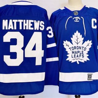 Men's Toronto Maple Leafs #34 Auston Matthews Blue 2024-25 Stitched Jersey