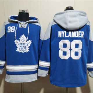 Men's Toronto Maple Leafs #88 William Nylander Blue Ageless Must-Have Lace-Up Pullover Hoodie