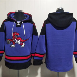 Men's Toronto Raptors Blank Purple Lace-Up Pullover Hoodie