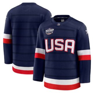 Men's USA Blank Navy 2025 4 Nations Face-Off Stitched Jersey