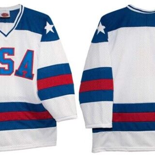 Men's USA Hockey Custom White 1980 Miracle On Ice Stitched Ersey