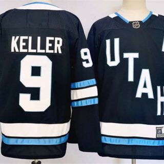 Men's Utah Hockey Club #9 Clayton Keller Navy Stitched Jersey