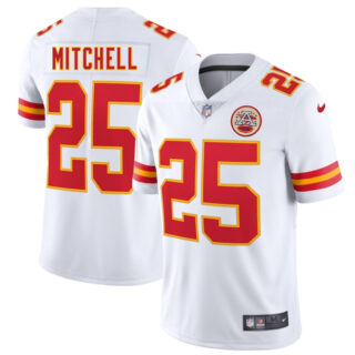 Men's Kansas City Chiefs #25 Elijah Mitchell White 2025 Vapor Untouchable Limited Stitched Football Jersey