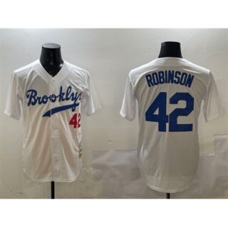Men's Brooklyn Dodgers #42 Jackie Robinson White Stitched Baseball Jersey