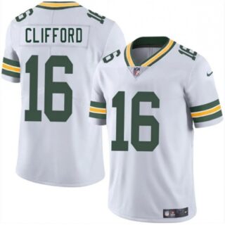 Men's Green Bay Packers #16 Sean Clifford White 2025 Vapor Untouchable Limited Football Stitched Jersey