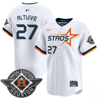 Men's Houston Astros #27 Jose Altuve White 2025 City Connect Limited Stitched Baseball Jersey