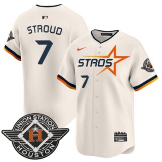Men's Houston Astros #7 C.J. Stroud Cream 2025 City Connect Limited Stitched Baseball Jersey