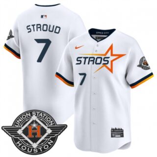 Men's Houston Astros #7 C.J. Stroud White 2025 City Connect Limited Stitched Baseball Jersey