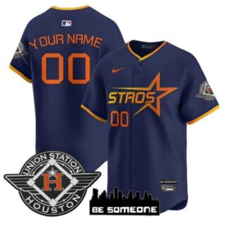 Men's Houston Astros Active Player Custom Navy 2025 City Connect Limited Stitched Baseball Jersey