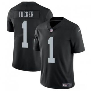 Men's Las Vegas Raiders #1 Tre Tucker Black 2025 Vapor Football Stitched Jersey
