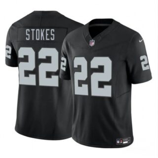 Men's Las Vegas Raiders #22 Eric Stokes Black 2025 F.U.S.E. Vapor Football Stitched Jersey