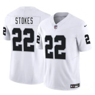 Men's Las Vegas Raiders #22 Eric Stokes White 2025 F.U.S.E. Vapor Football Stitched Jersey