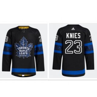 Men's Toronto Maple Leafs adidas #23 Matthew Knies Authentic X Drew House Flipside Alternate Jersey