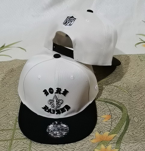 NFL New Orleans Saints Born Raised Snapback Hat White Black