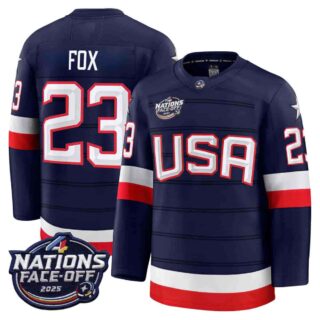 USA 4 Nations Face-Off 2025 Premium Adam Fox 23 All Stitched Jersey