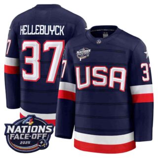 USA 4 Nations Face-Off 2025 Premium Connor Hellebuyck 37 All Stitched Jersey