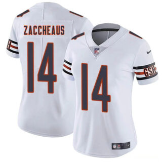 Women's Chicago Bears #14 Olamide Zaccheaus White 2025 Vapor Stitched Jersey(Run Small)