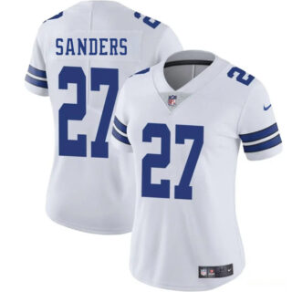 Women's Dallas Cowboys #27 Miles Sanders White 2025 Vapor Limited Stitched Football Jersey(Run Small)