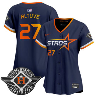 Women's Houston Astros #27 Jose Altuve Navy 2025 City Connect Limited Stitched Baseball Jersey(Run Small)
