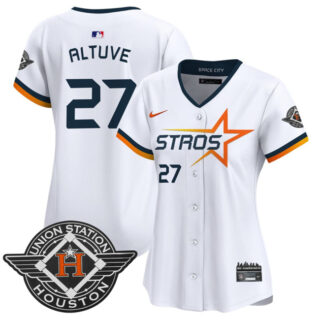 Women's Houston Astros #27 Jose Altuve White 2025 City Connect Limited Stitched Baseball Jersey(Run Small)