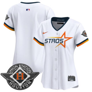 Women's Houston Astros Blank White 2025 City Connect Limited Stitched Baseball Jersey(Run Small)