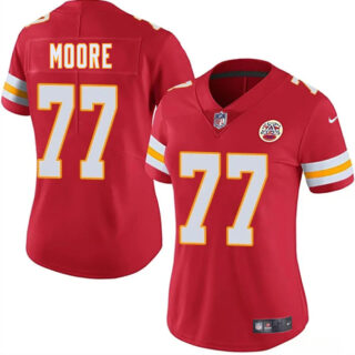 Women's Kansas City Chiefs #77 Jaylon Moore Red 2025 Vapor Untouchable Limited Stitched Jersey(Run Small)