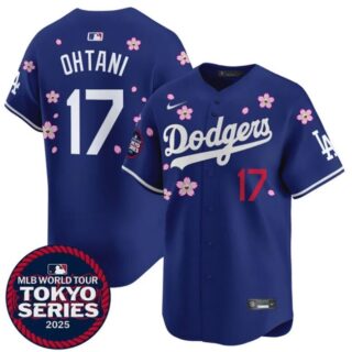 Women's Los Angeles Dodgers #17 Shohei Ohtani Royal 2025 Tokyo Series Limited Stitched Baseball Jersey(Run Small)