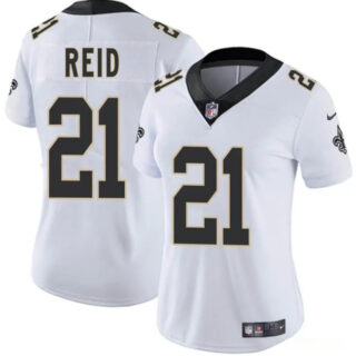 Women's New Orleans Saints #21 Justin Reid White 2025 Vapor Stitched Game Jersey(Run Small)