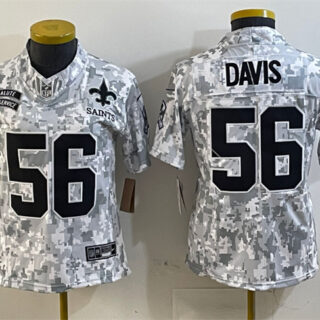 Women's New Orleans Saints #56 Demario Davis 2024 F.U.S.E Arctic Camo Salute To Service Limited Stitched Football Jersey(Run Small)