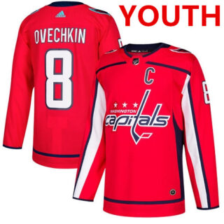 Youth Washington Capitals #8 Alex Ovechkin Red Home Authentic Stitched NHL Jersey