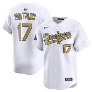 Youth Los Angeles Dodgers #17 Shohei Ohtani White 2025 Gold Collection Limited Stitched Baseball Jersey