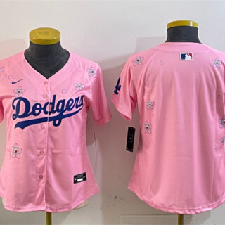 Youth Los Angeles Dodgers Blank Pink 2025 Tokyo Series Limited Stitched Baseball Jersey