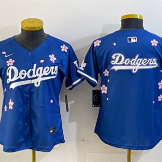 Youth Los Angeles Dodgers Team Big Logo Royal 2025 Tokyo Series Limited Stitched Baseball Jersey
