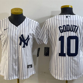 Youth New York Yankees #10 Goduti White Cool Base Stitched Jersey