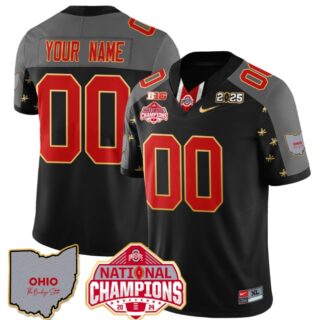 Custom Ohio State Buckeyes 2024 National Champions Limited Gold Jersey N1 Black Special
