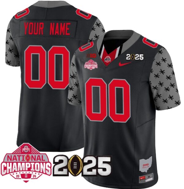 Custom Ohio State Buckeyes 2024 National Champions Limited Jersey N2 Black