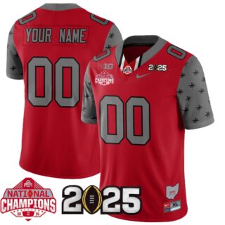 Custom Ohio State Buckeyes 2024 National Champions Limited Jersey N2 Red