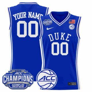 Duke Blue Devils 2025 ACC Conference Tournament Champions Basketball Custom Jersey Royal