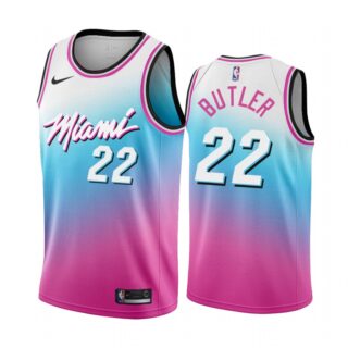 Men's Miami Heat #22 Jimmy Butler Miami Heat Blue Pick City Edition Vice 2020-21 Jersey