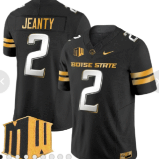 Men's Boise State Broncos #2 Ashton Jeanty Black Gold Vapor Limited Stitched Football Jersey