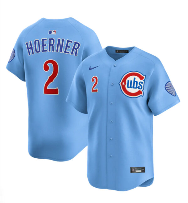 Youth Chicago Cubs #2 Nico Hoerner Blue 2024 25 2nd Alternate Limited Stitched Baseball Jersey