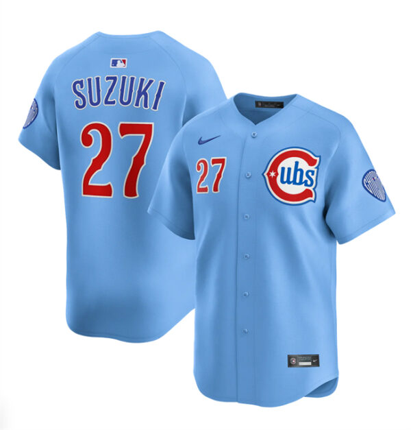 Youth Chicago Cubs #27 Seiya Suzuki Blue 2024 25 2nd Alternate Limited Stitched Baseball Jersey