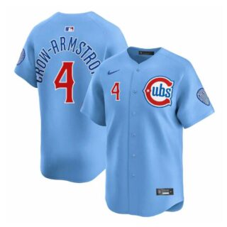 Men's Chicago Cubs #4 Pete Crow-Armstrong Blue 2024 25 2nd Alternate Limited Stitched Baseball Jersey