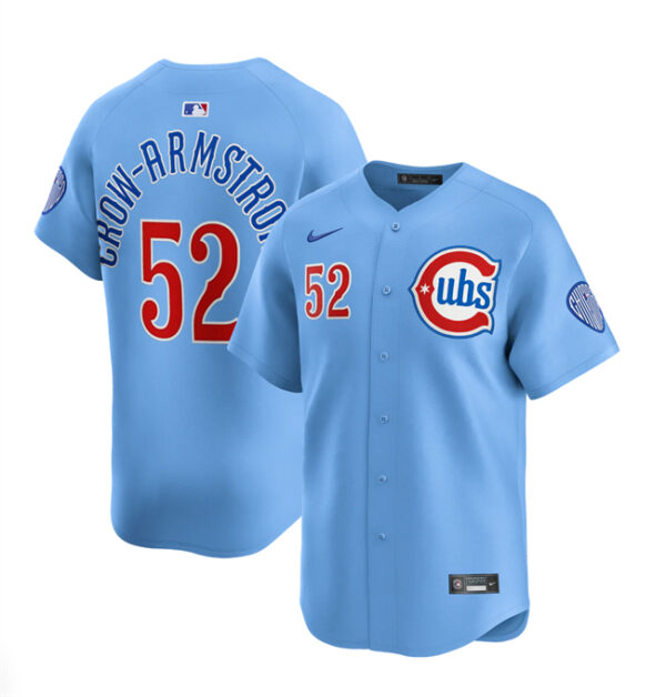 Youth Chicago Cubs #52 Pete Crow-Armstrong 2024 25 Blue 2nd Alternate Limited Stitched Baseball Jersey