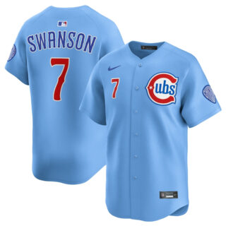 Youth Chicago Cubs #7 Dansby Swanson Blue 2024 25 2nd Alternate Limited Stitched Baseball Jersey