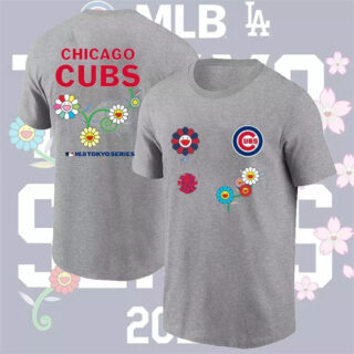 Men's Chicago Cubs Grey 2025 Tokyo Series T-Shirt