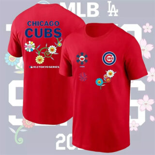 Men's Chicago Cubs Red 2025 Tokyo Series T-Shirt