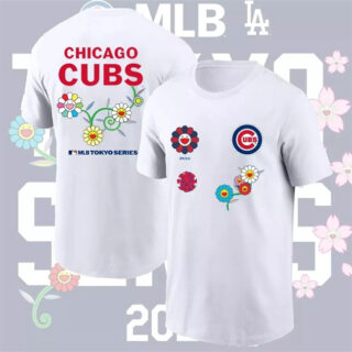 Men's Chicago Cubs White 2025 Tokyo Series T-Shirt